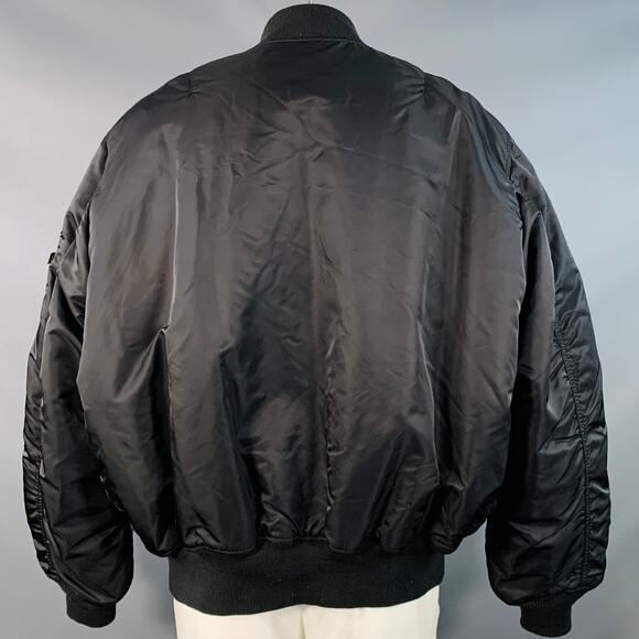 ALPHA INDUSTRIES Size 4XL Black Orange Nylon Reversible Bomber Jacket - Picture 4 of 11
